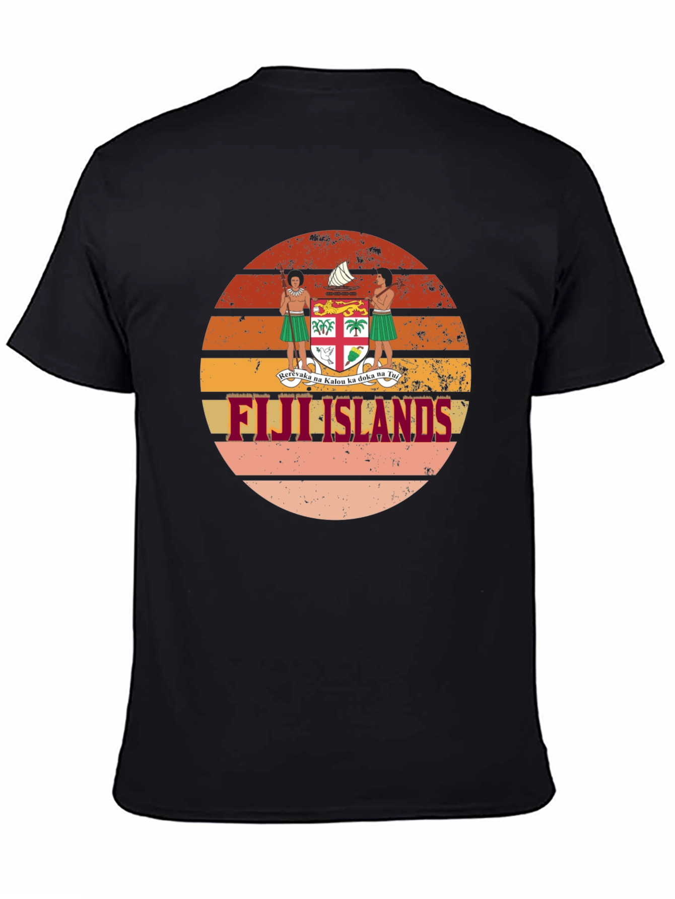 Fiji Islands Retro Sunset Graphic T-Shirt