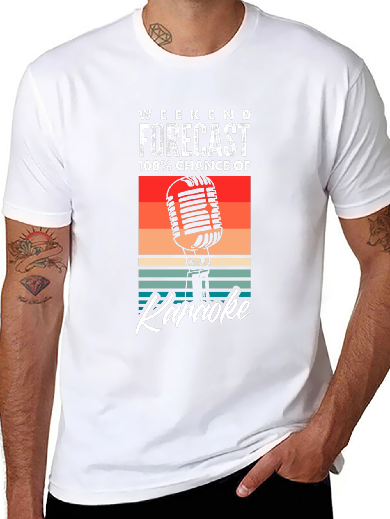 Weekend Forecast Karaoke T-Shirt - Retro Style