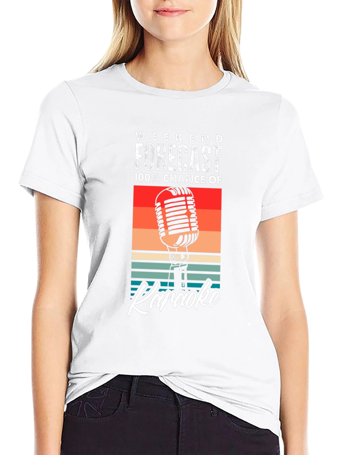 Weekend Forecast Karaoke T-Shirt - Retro Style