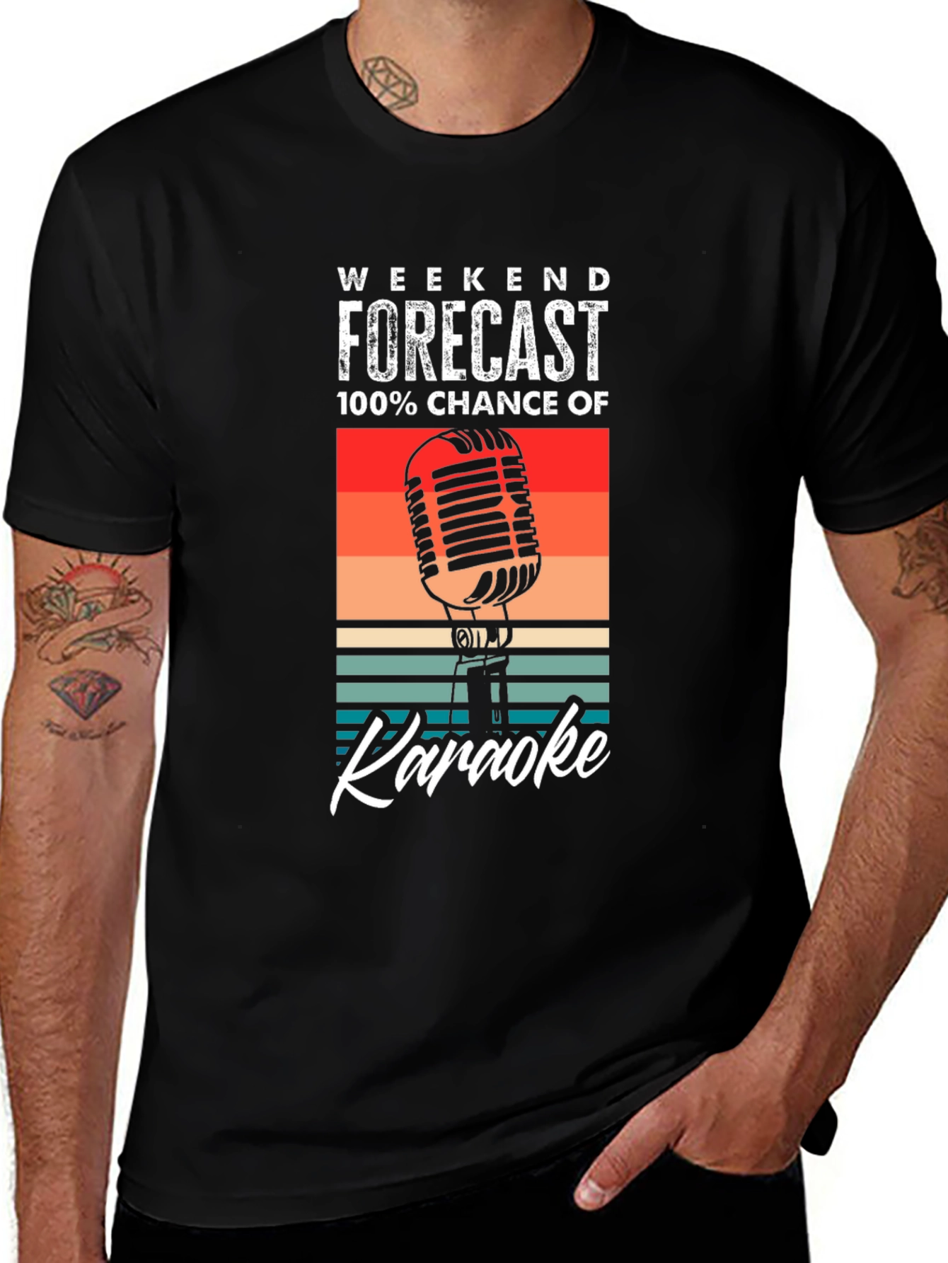 Weekend Forecast Karaoke T-Shirt - Retro Style