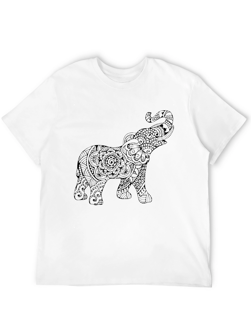 Elephant Mandala Graphic Tee - Black