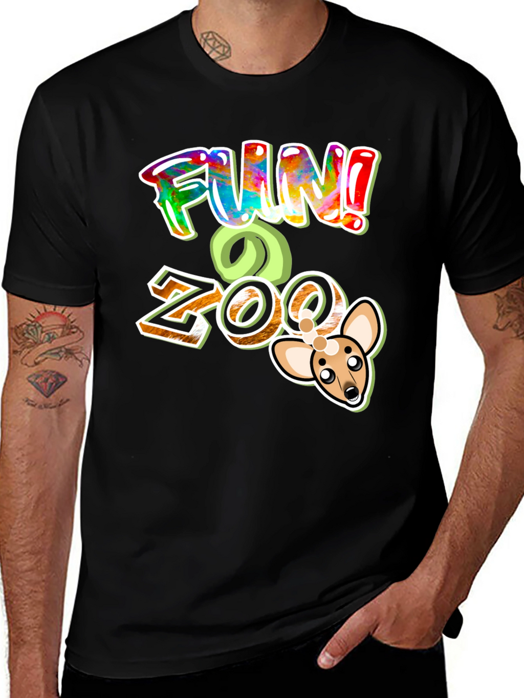 Fun Zoo Black Graphic T-Shirt