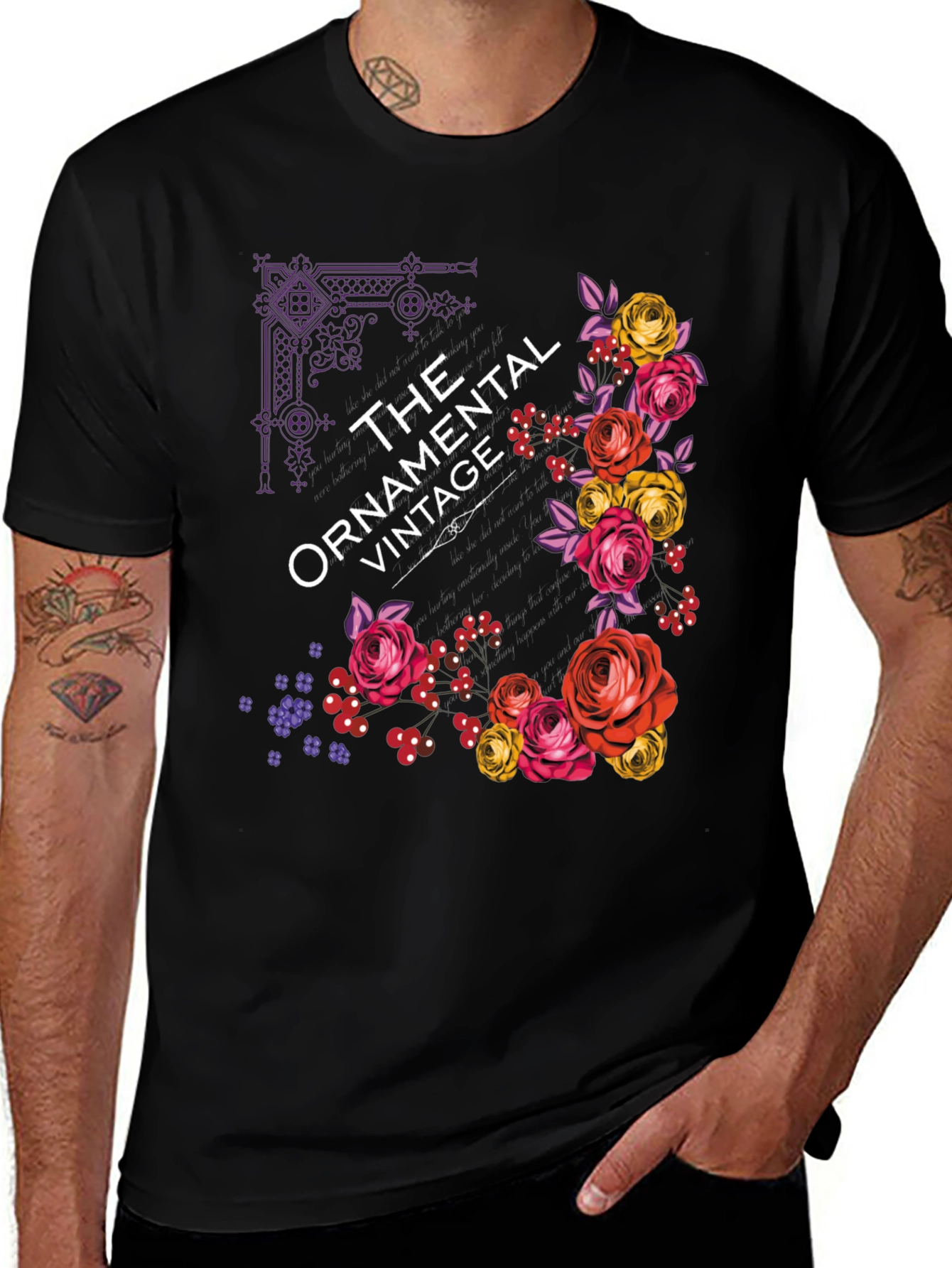 Ornamental Vintage Floral Graphic Tee