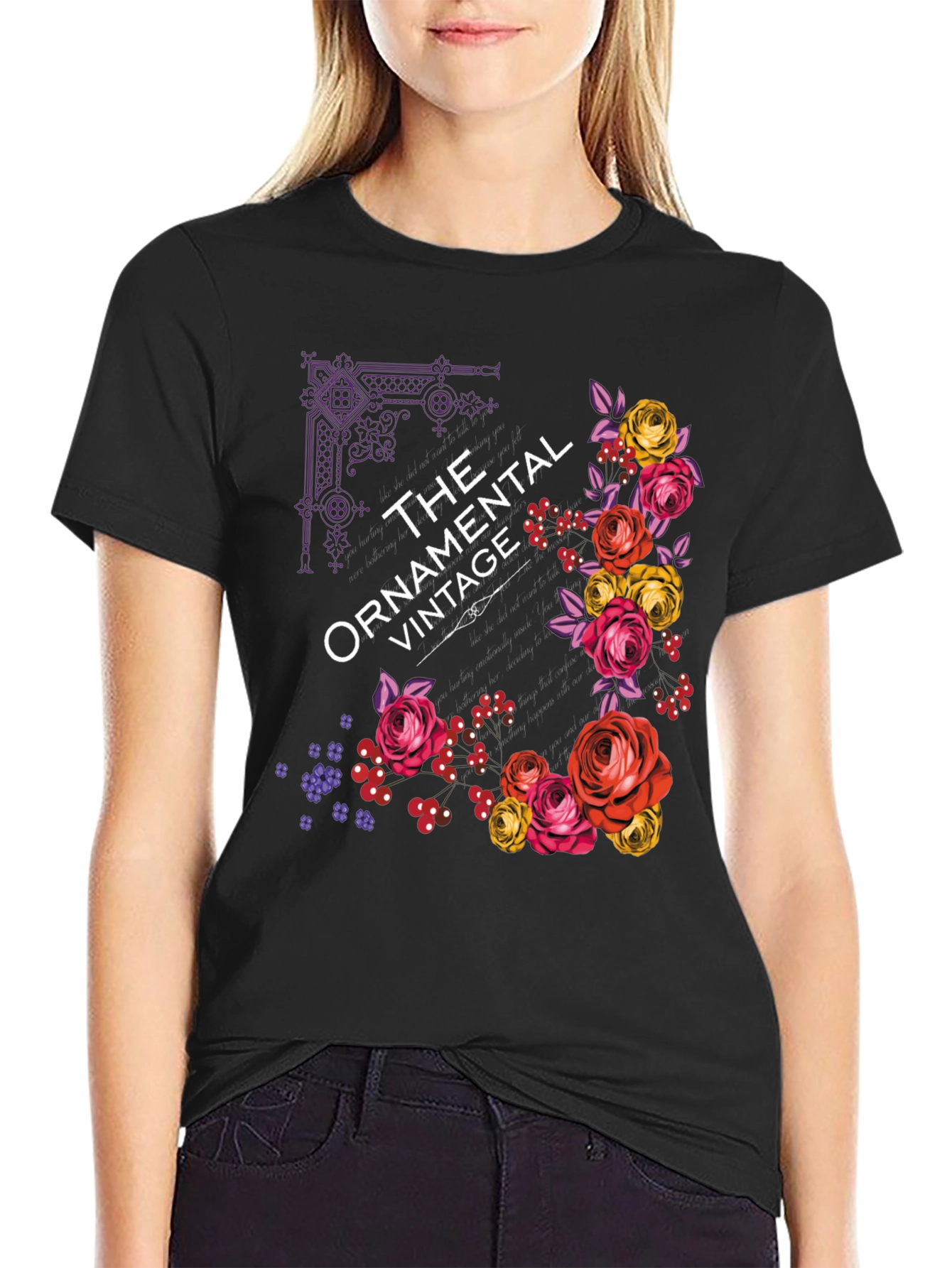 Ornamental Vintage Floral Graphic Tee