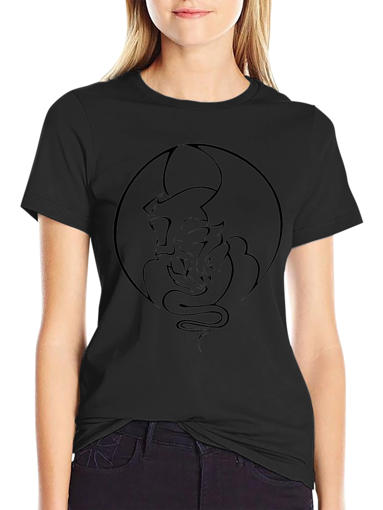 Dragon Circle Graphic Tee - Black