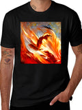 Fiery Phoenix Graphic T-Shirt - Bold and Unique Design