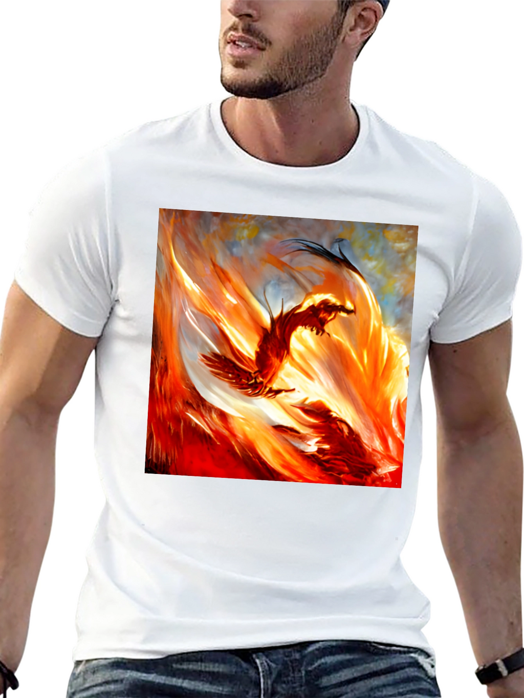 Fiery Phoenix Graphic T-Shirt - Bold and Unique Design