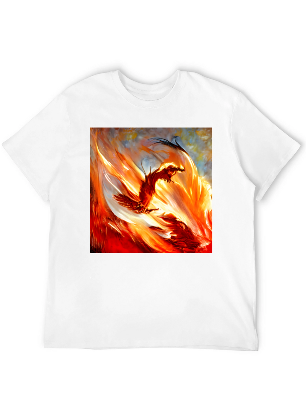 Fiery Phoenix Graphic T-Shirt - Bold and Unique Design