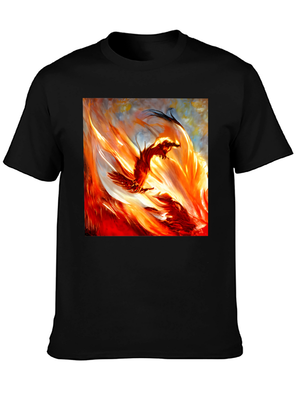 Fiery Phoenix Graphic T-Shirt - Bold and Unique Design