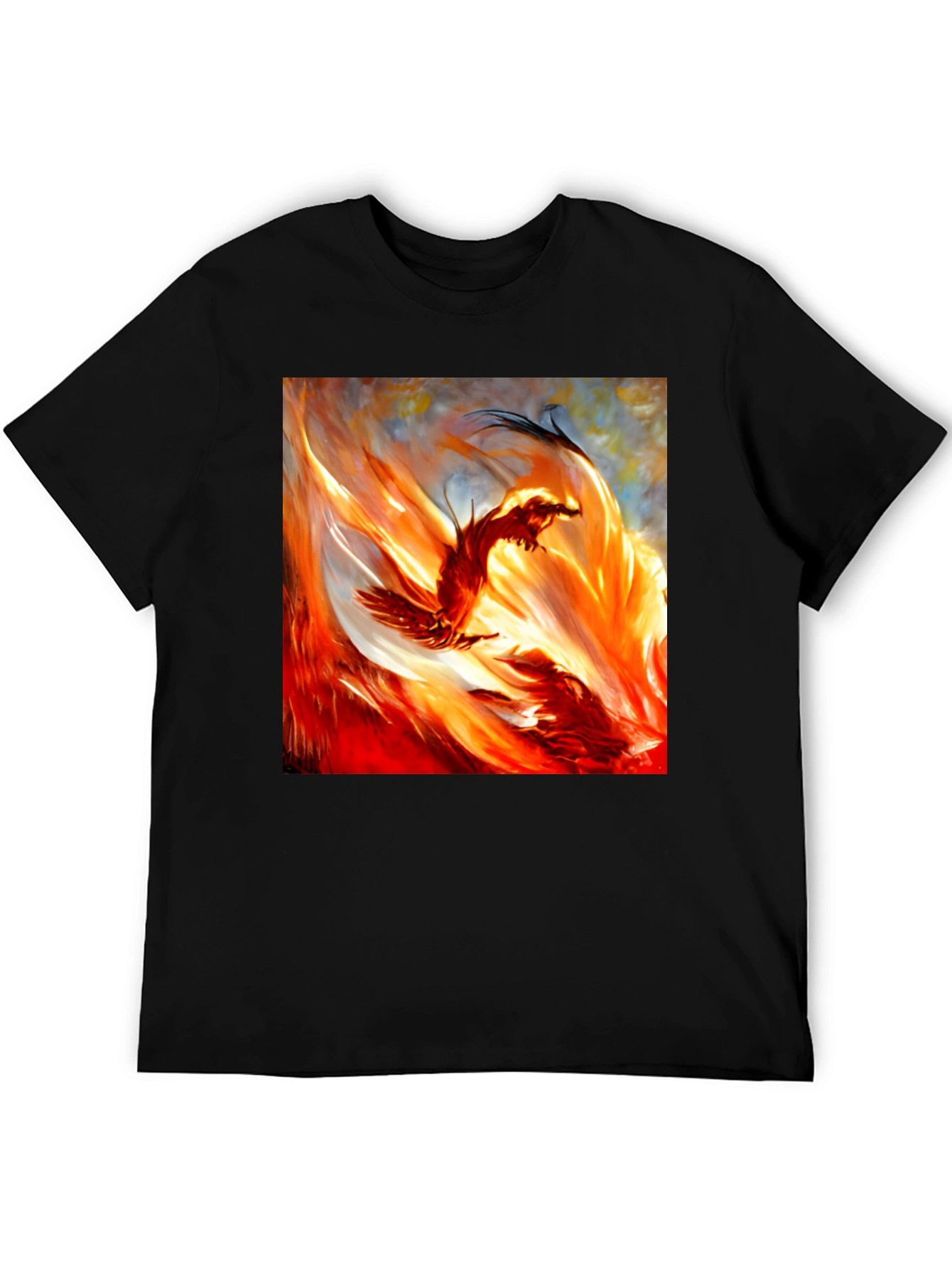 Fiery Phoenix Graphic T-Shirt - Bold and Unique Design