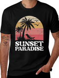 Sunset Paradise Graphic Tee - Beach Vibes T-Shirt