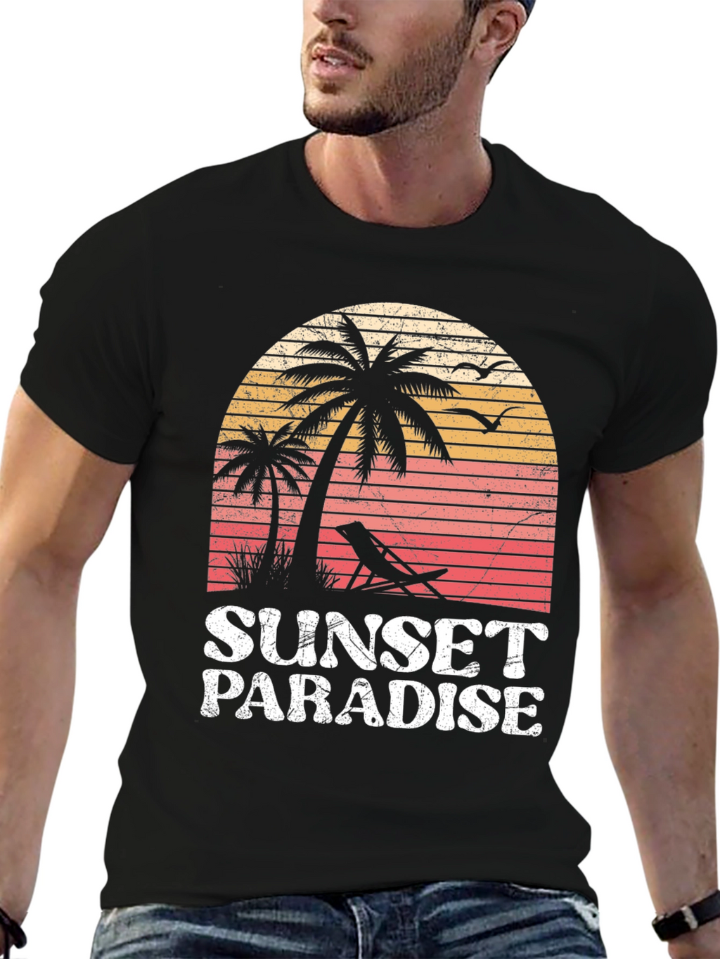 Sunset Paradise Graphic Tee - Beach Vibes T-Shirt