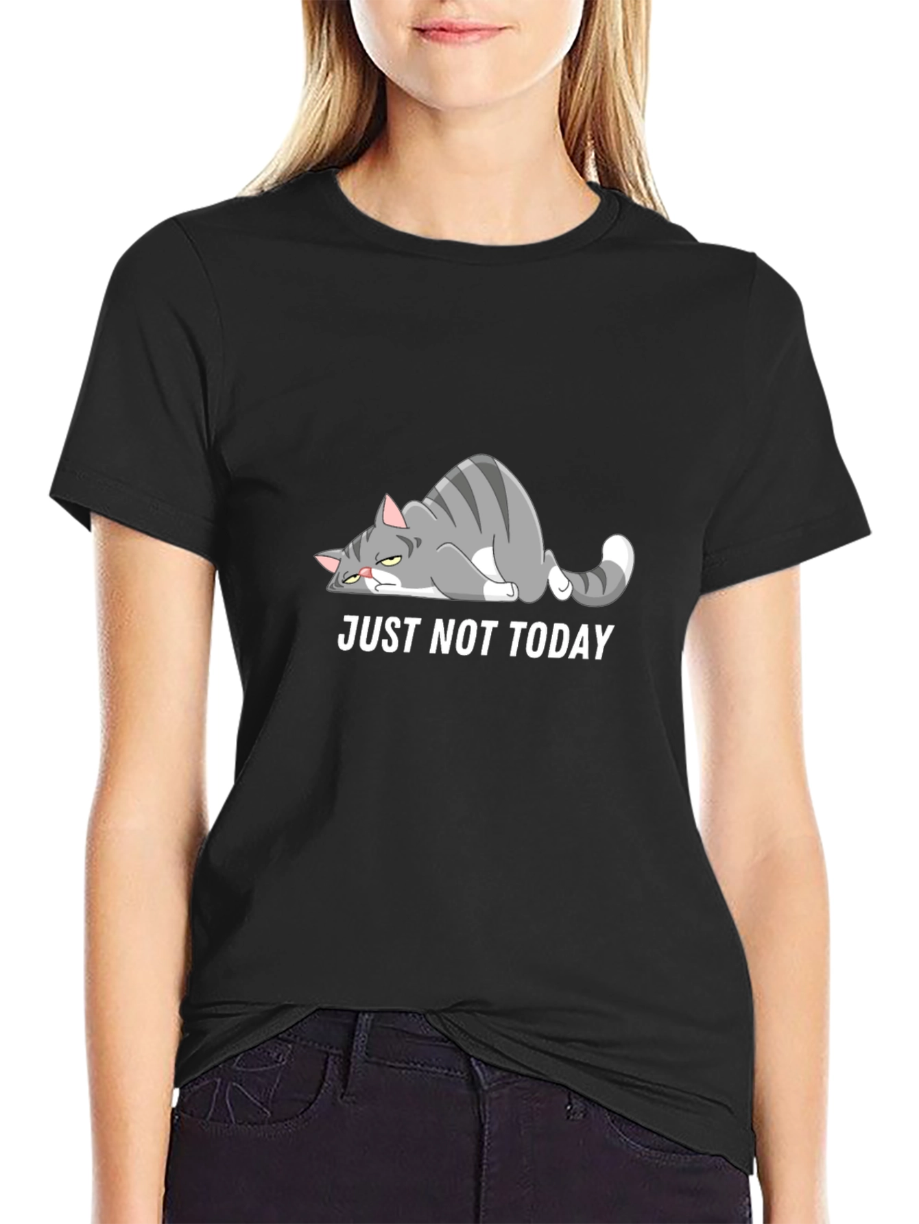 Just Not Today Cat Graphic T-Shirt