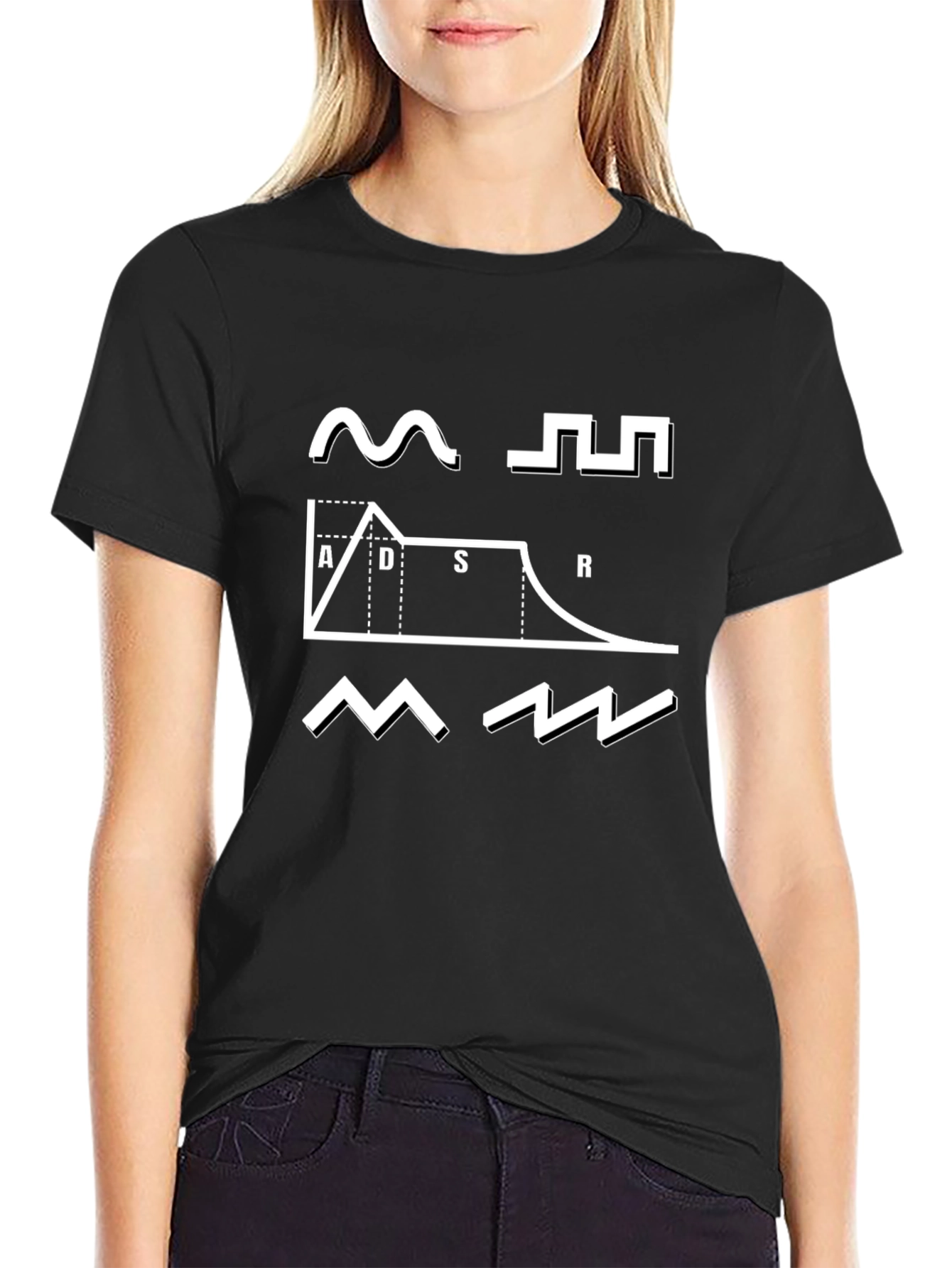Synth Waveform Graphic Tee - Black Cotton