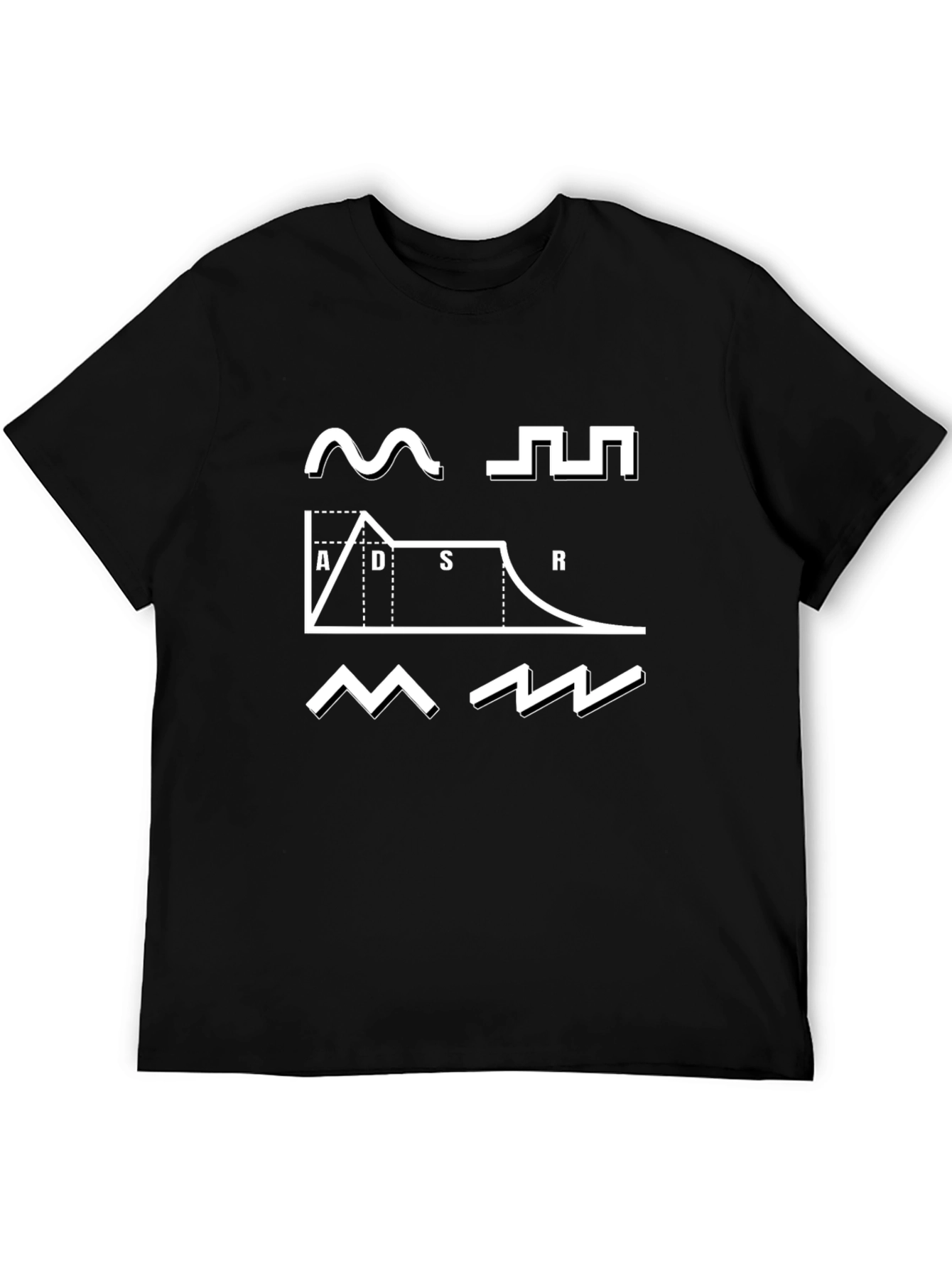 Synth Waveform Graphic Tee - Black Cotton