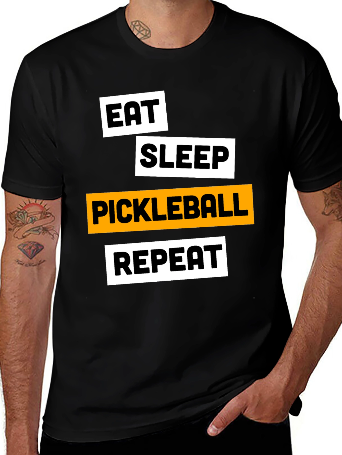 Eat Sleep Pickleball Repeat T-Shirt - Funny Sports Tee
