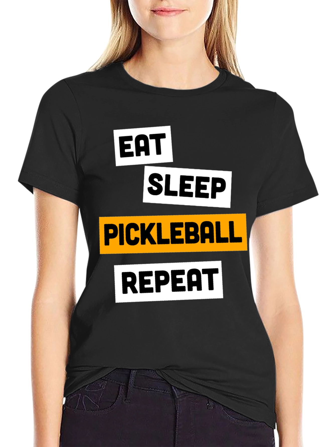 Eat Sleep Pickleball Repeat T-Shirt - Funny Sports Tee