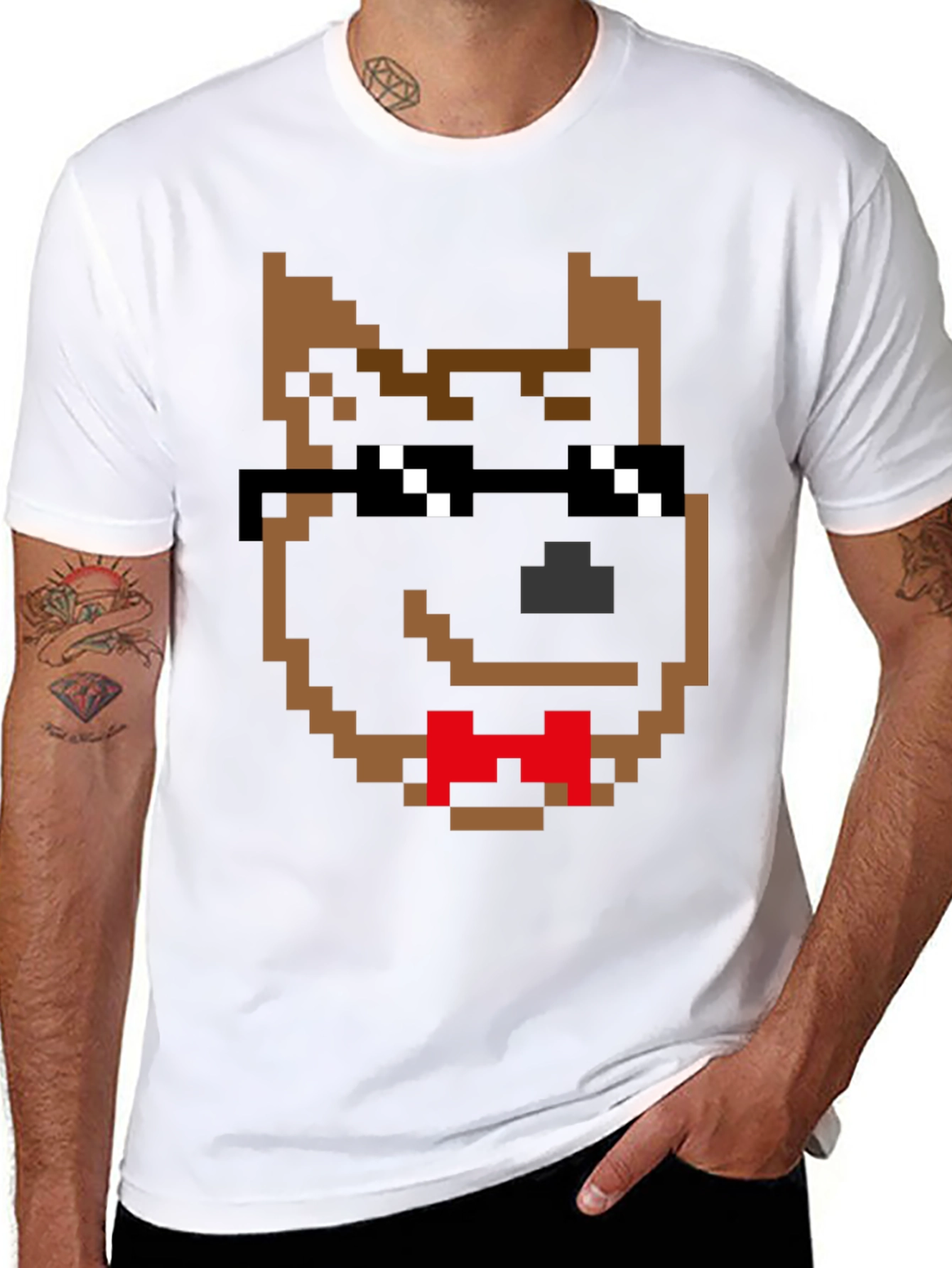 Pixel Dog Shades T-Shirt – Retro Gamer Dog Lover Tee