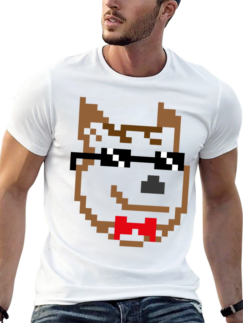 Pixel Dog Shades T-Shirt – Retro Gamer Dog Lover Tee