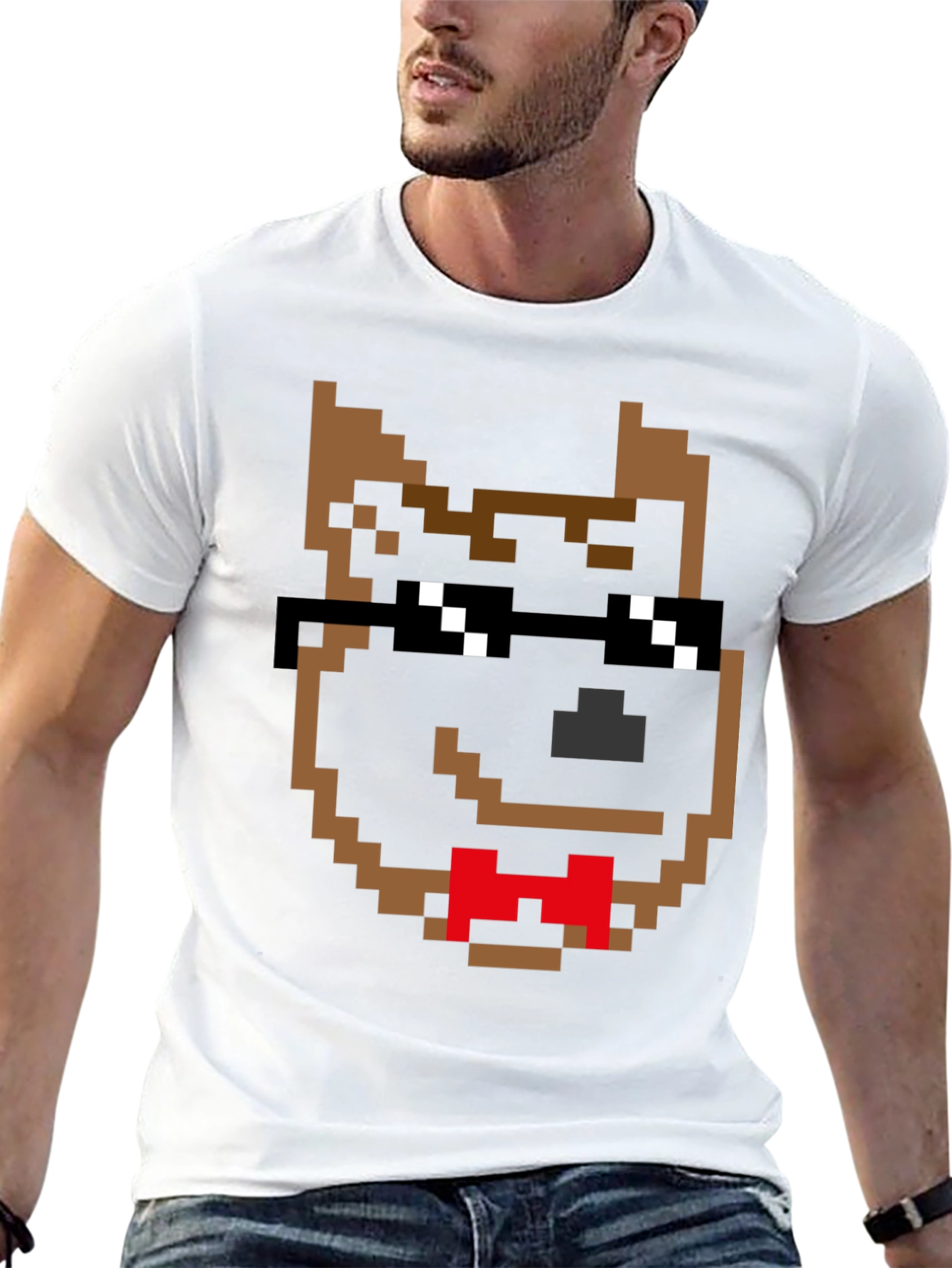 Pixel Dog Shades T-Shirt – Retro Gamer Dog Lover Tee