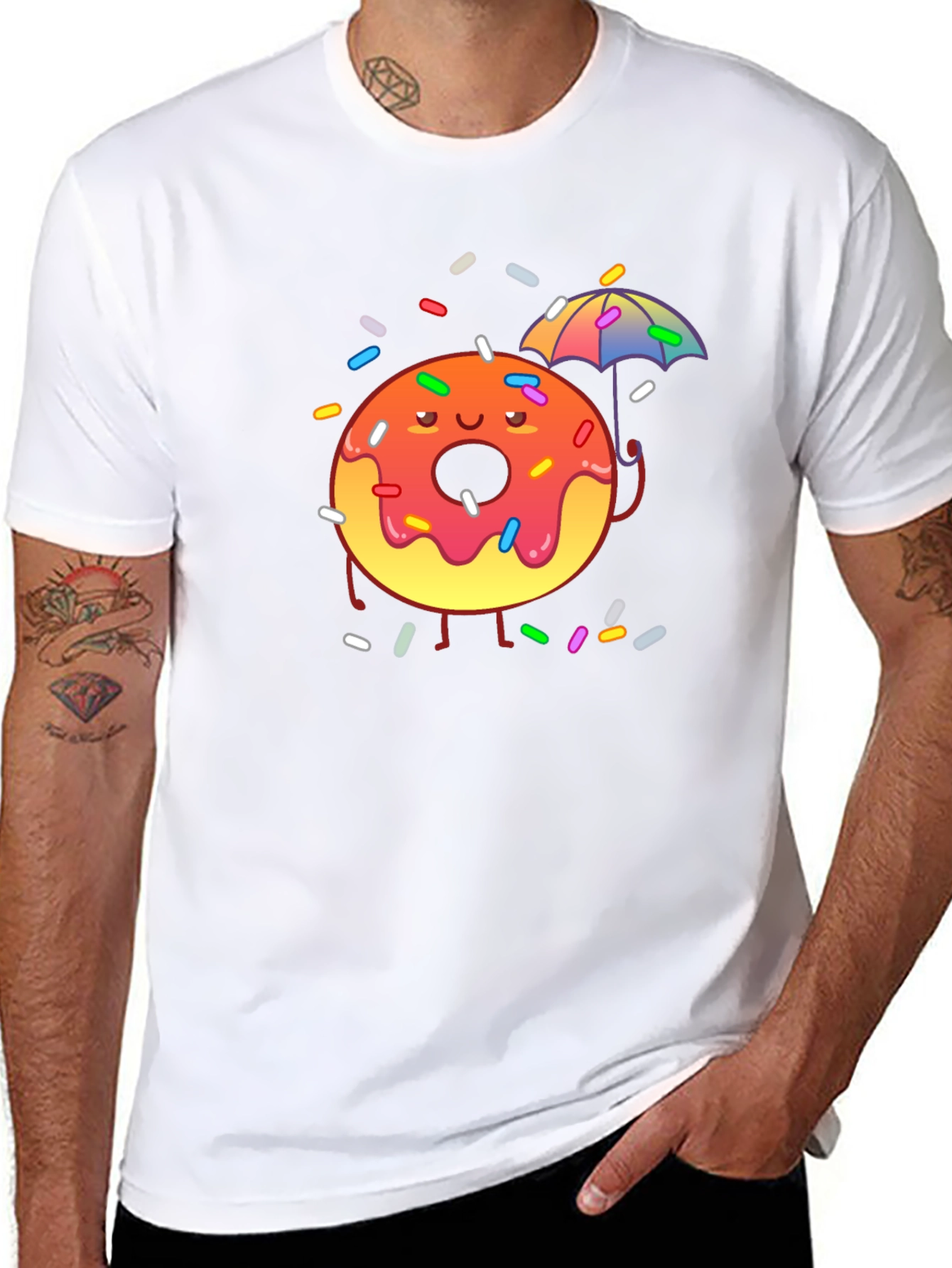 Donut Worry! Black Cotton Graphic Tee