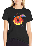 Donut Worry! Black Cotton Graphic Tee