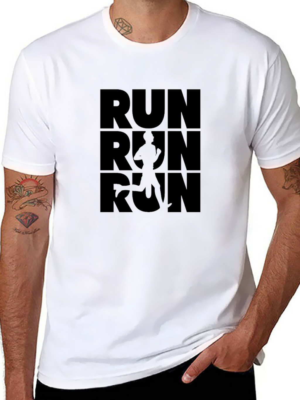 Run T-Shirt - Black Graphic Tee