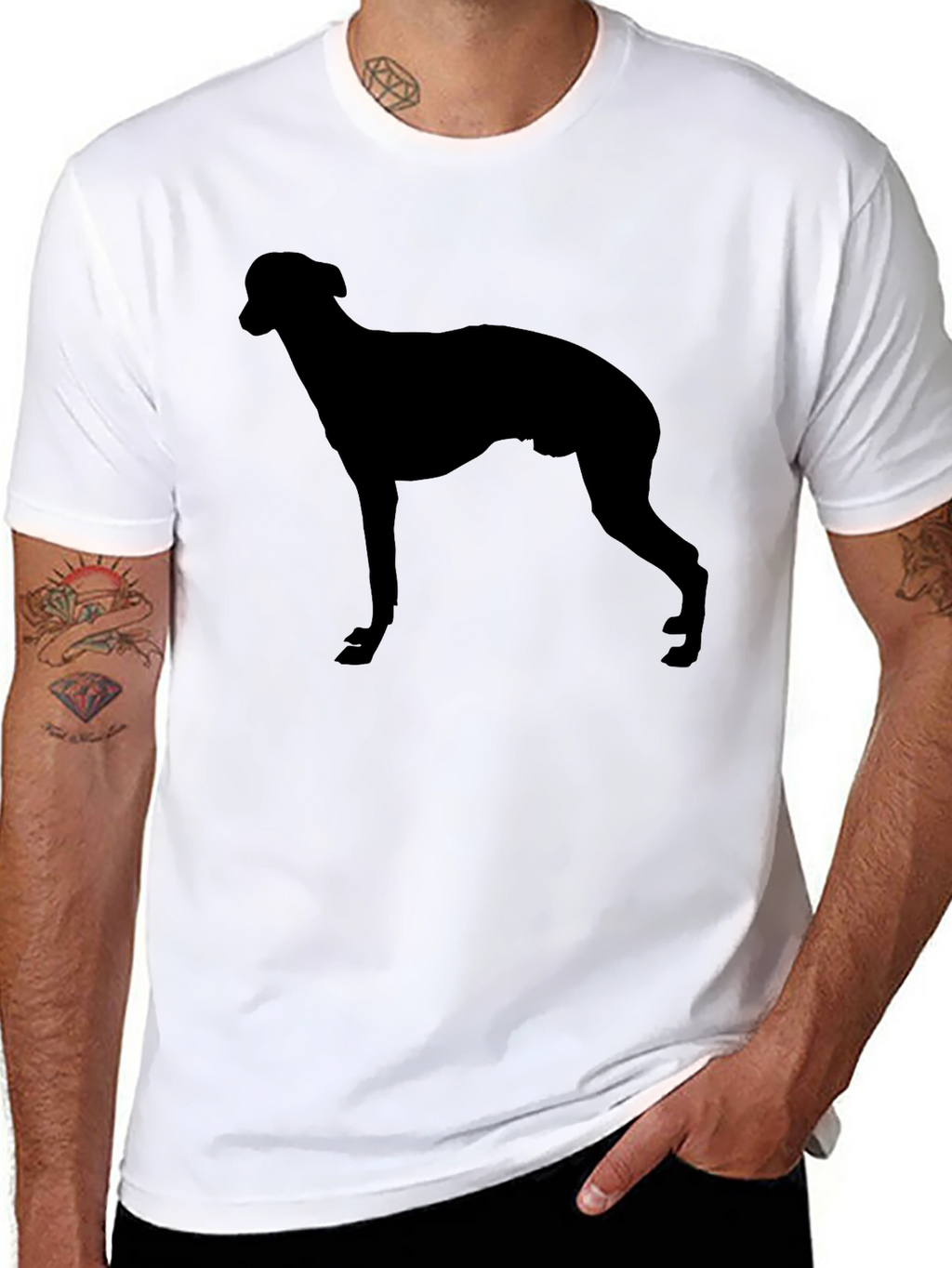 Dog Silhouette Black T-Shirt