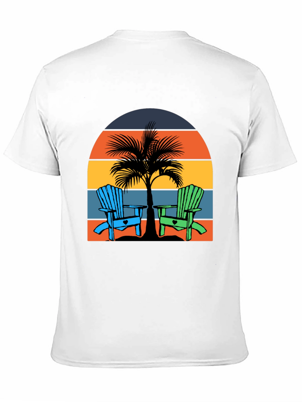 Beach Chair Palm Tree Graphic Tee - Coastal Vibes!