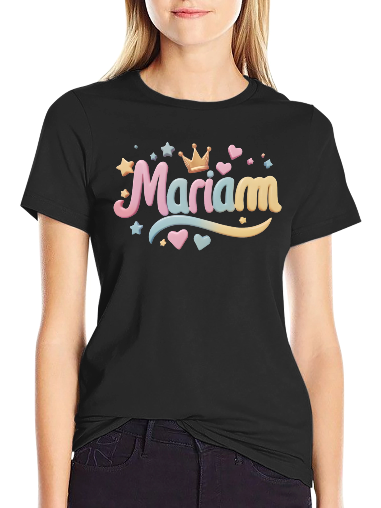 Mariam Name Black T-Shirt - Personalized Gift