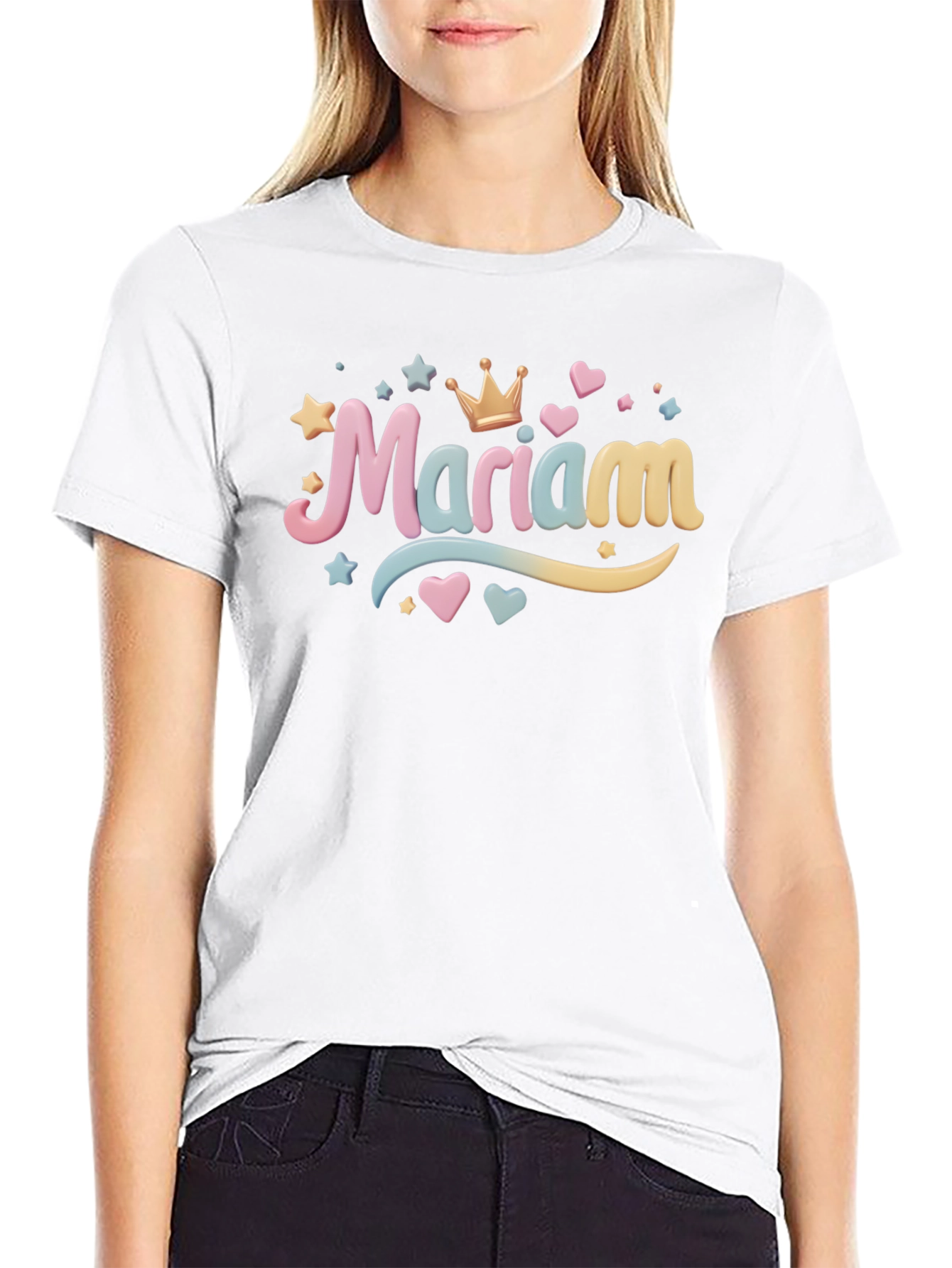 Mariam Name Black T-Shirt - Personalized Gift