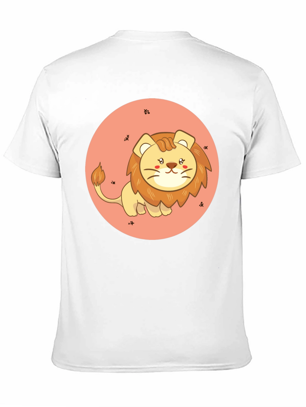 Cute Cartoon Lion Black T-Shirt