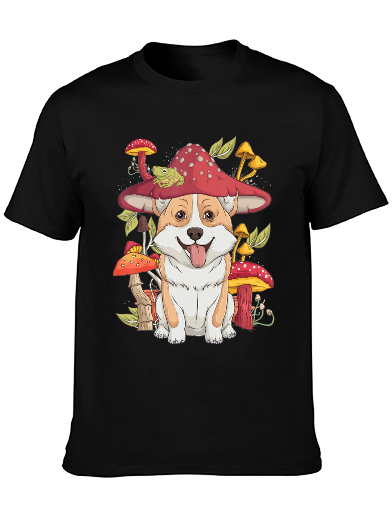 Corgi Mushroom T-Shirt – Cute Whimsical Dog Graphic Tee