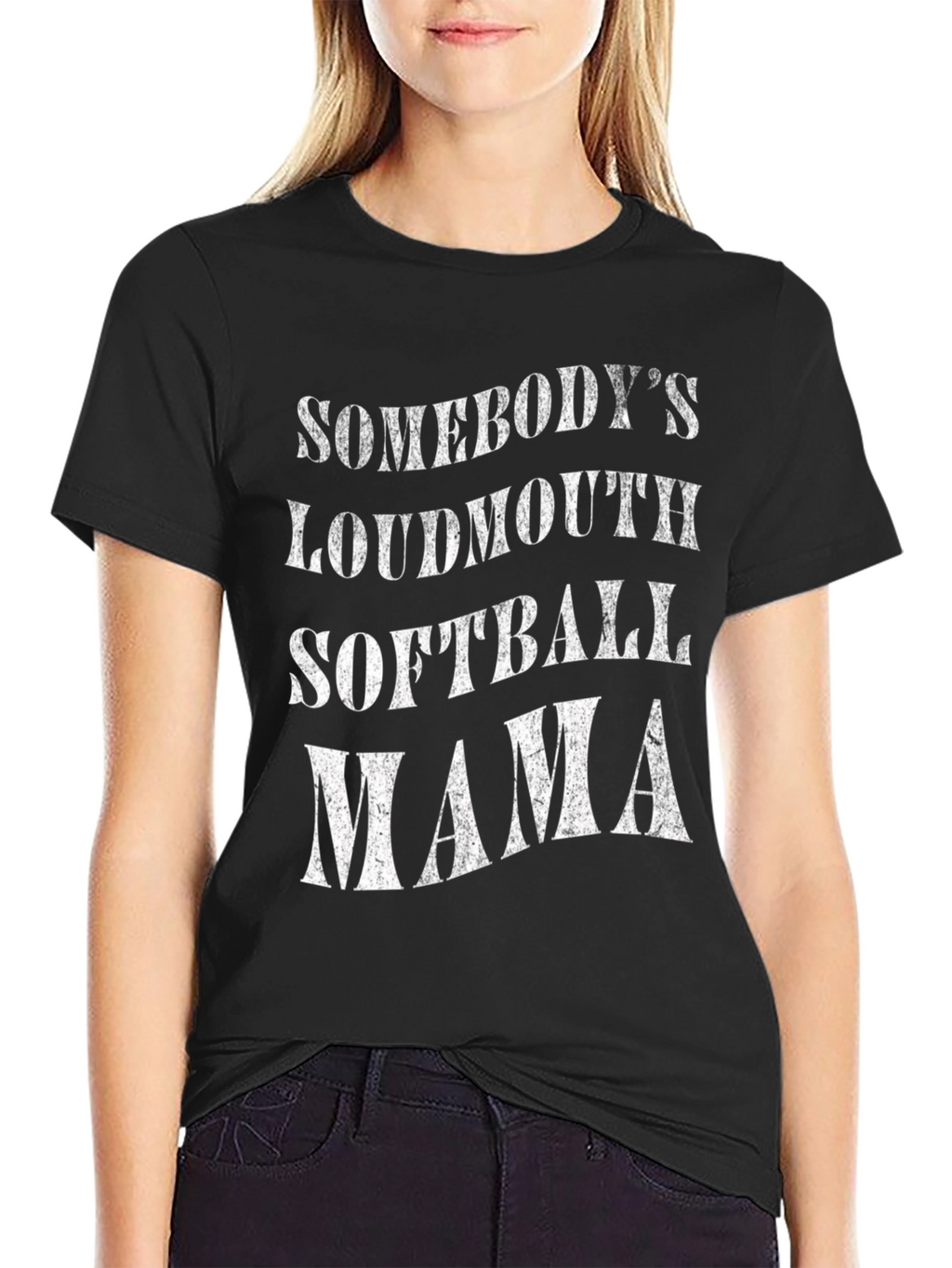 Somebodys Loudmouth Softball Mama Graphic Tee