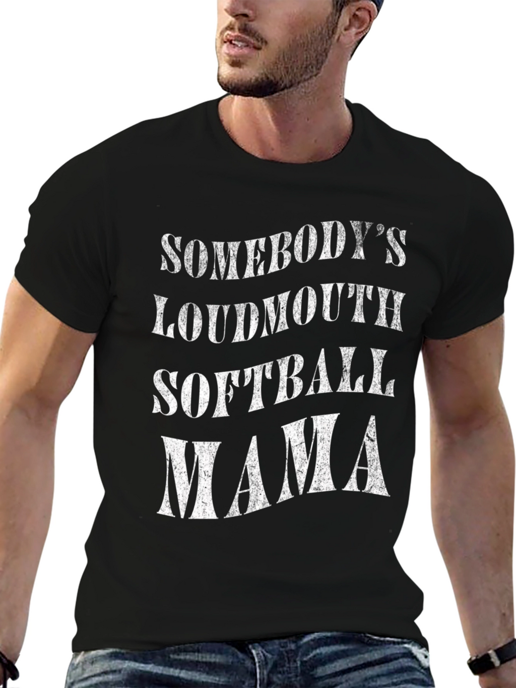 Somebodys Loudmouth Softball Mama Graphic Tee