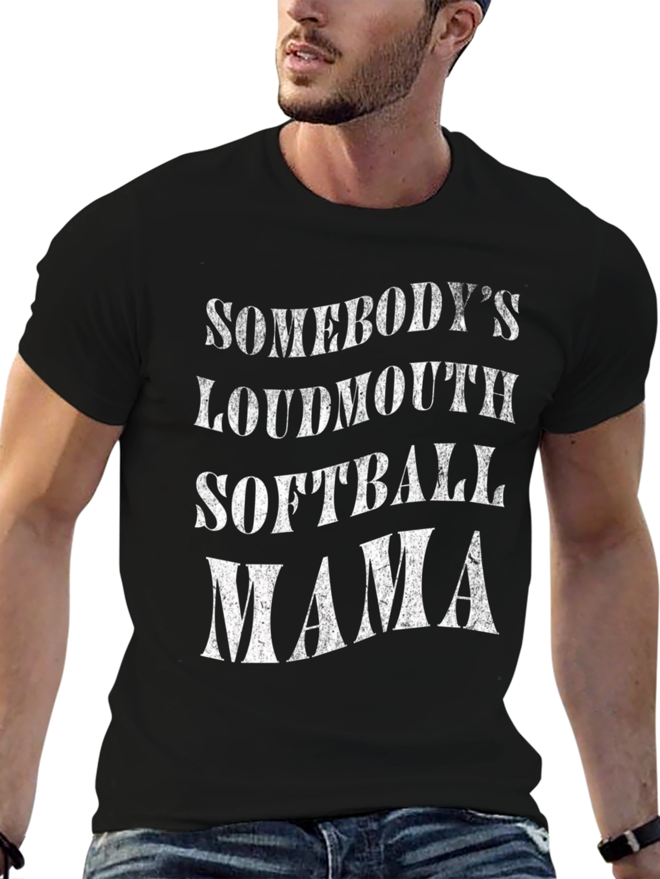 Somebodys Loudmouth Softball Mama Graphic Tee