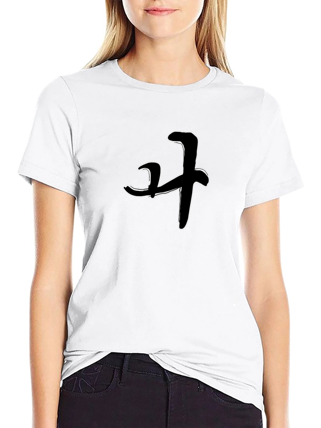 Stylish Black T-Shirt with Brushstroke Design