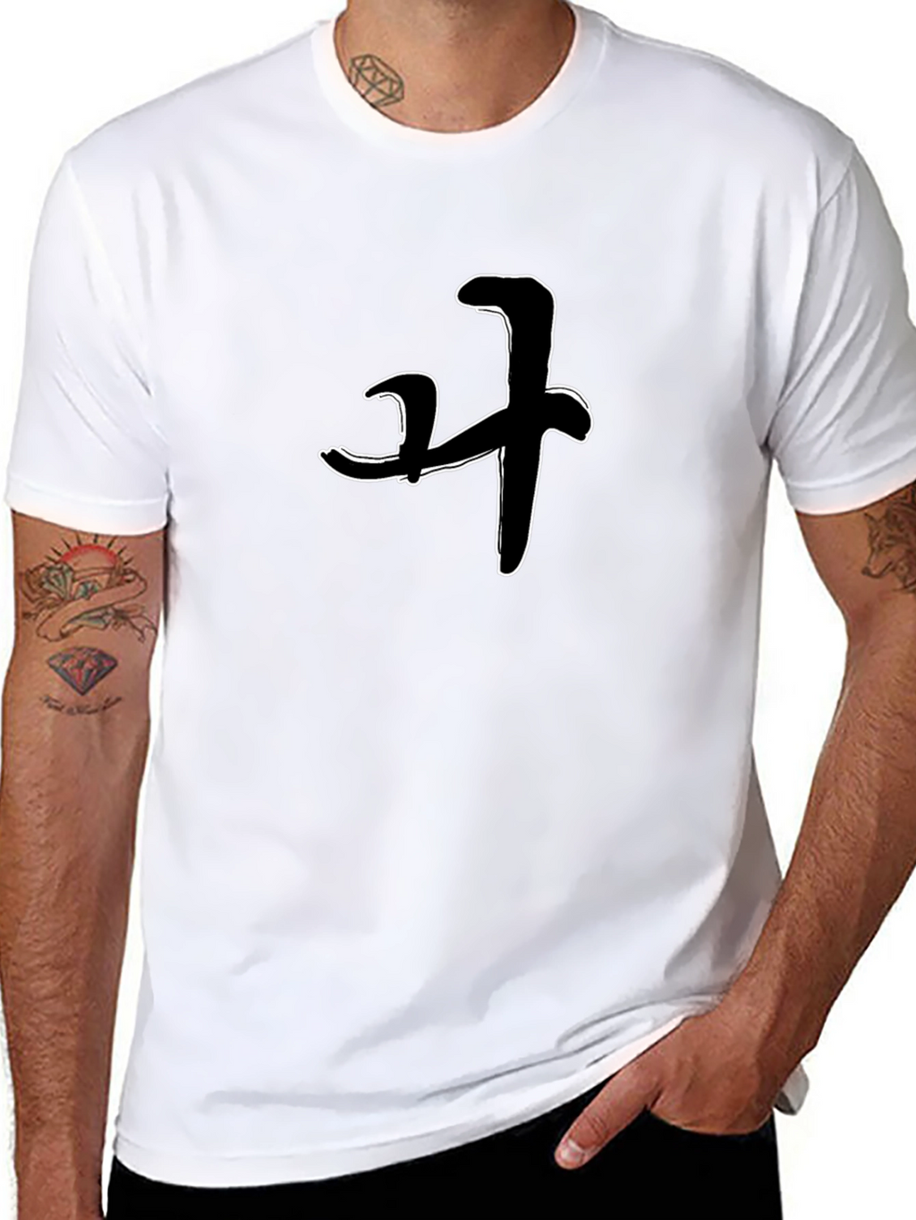 Stylish Black T-Shirt with Brushstroke Design