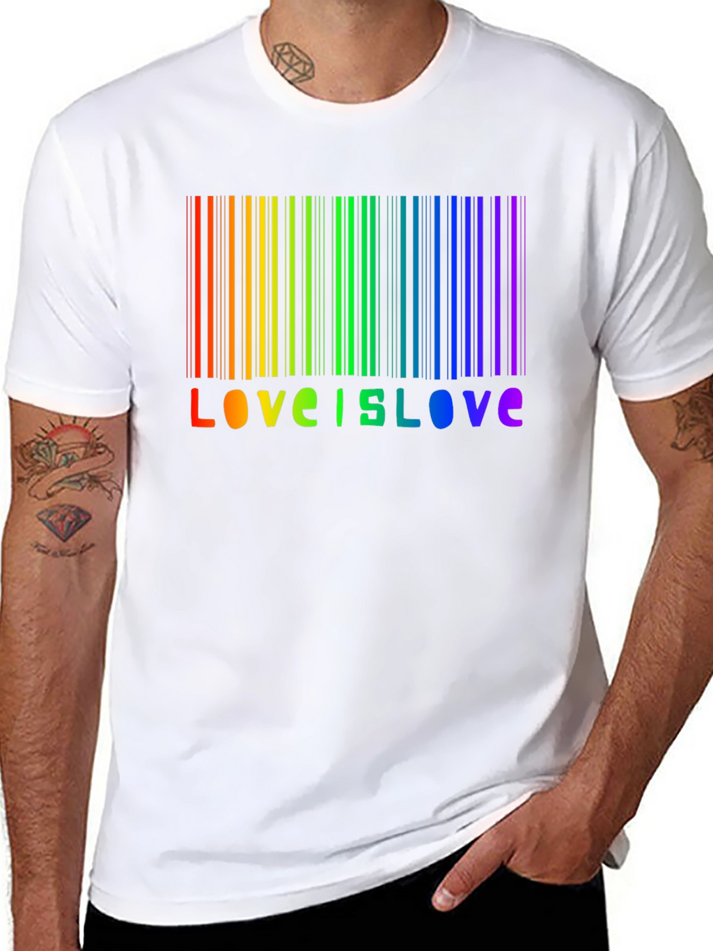 Love is Love Rainbow Barcode T-Shirt