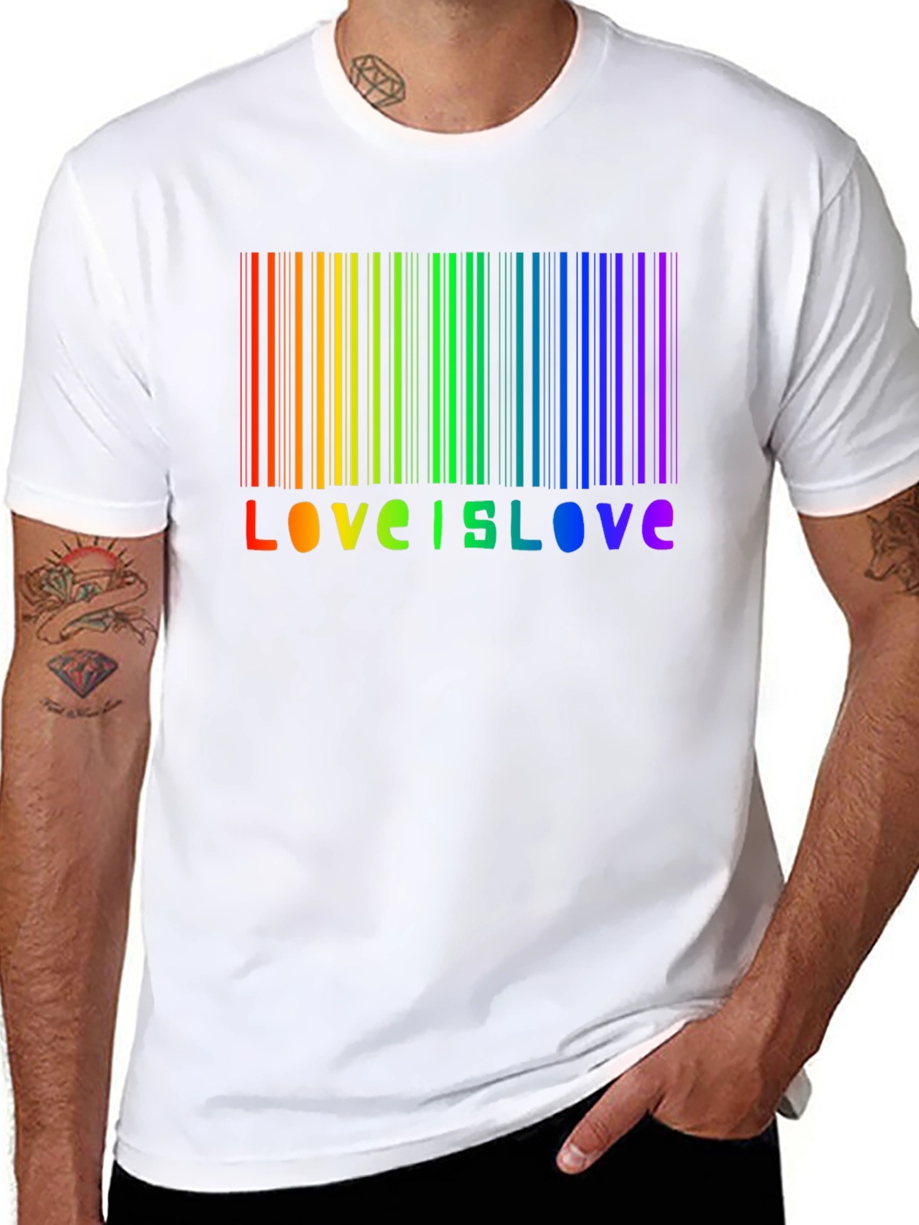 Love is Love Rainbow Barcode T-Shirt