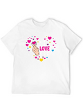 I Love K-Pop Heart Graphic Black T-Shirt