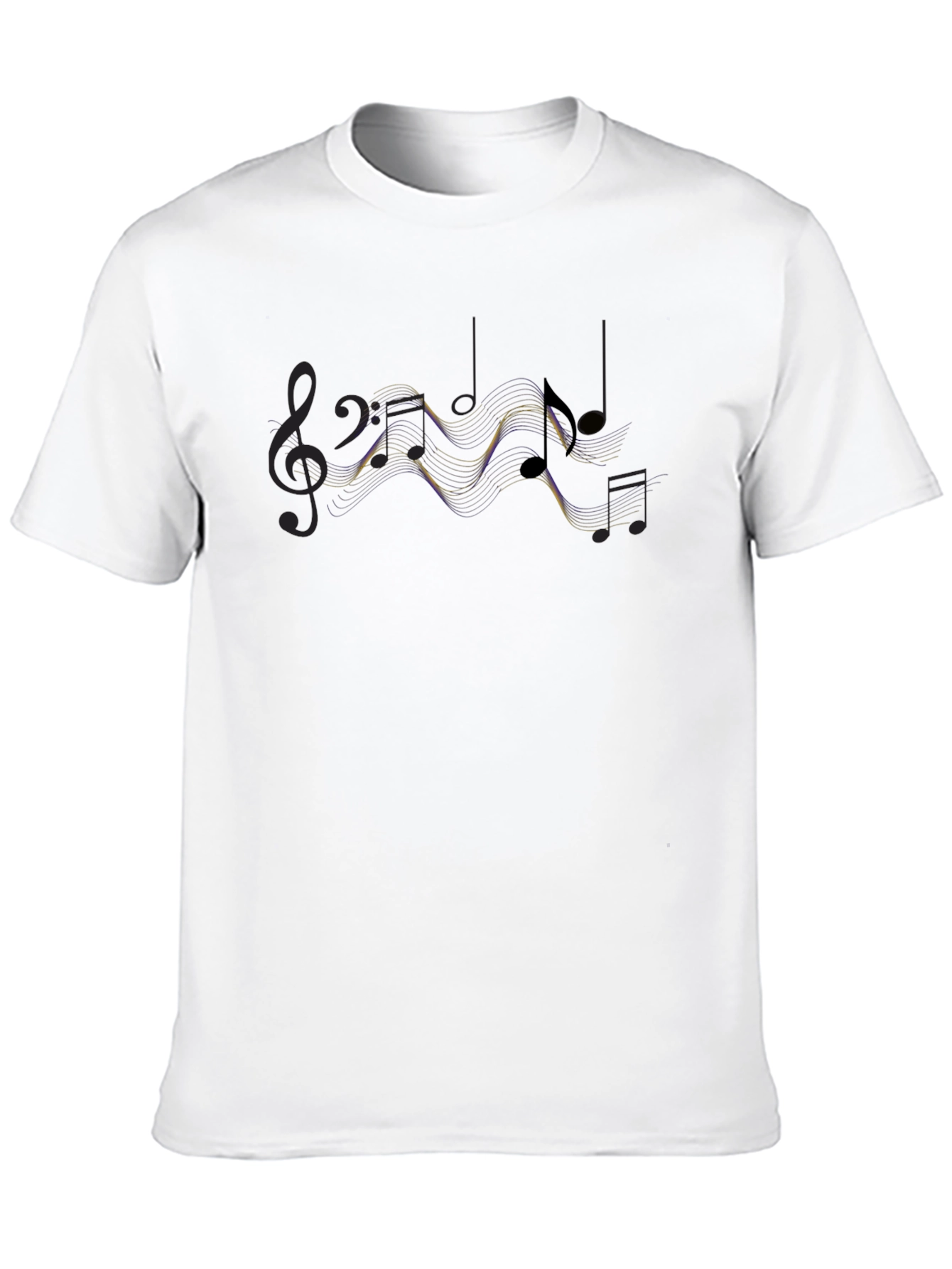 Musical Notes Graphic Print Black T-Shirt