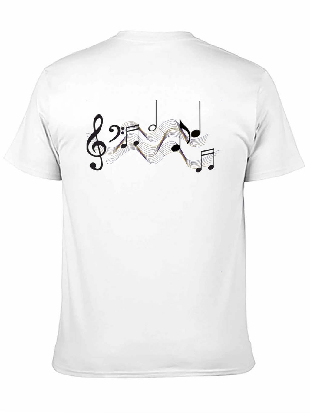 Musical Notes Graphic Print Black T-Shirt
