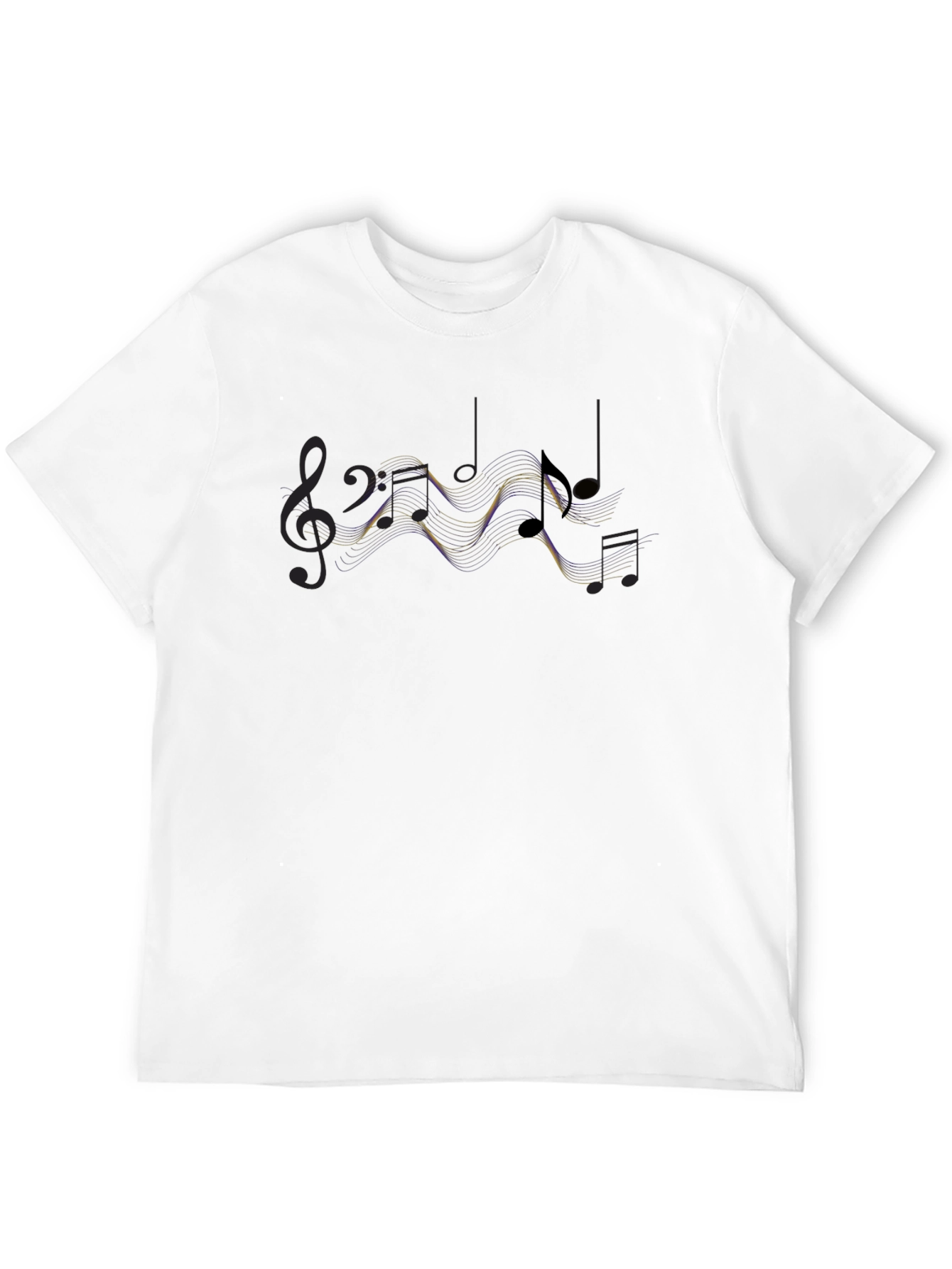 Musical Notes Graphic Print Black T-Shirt