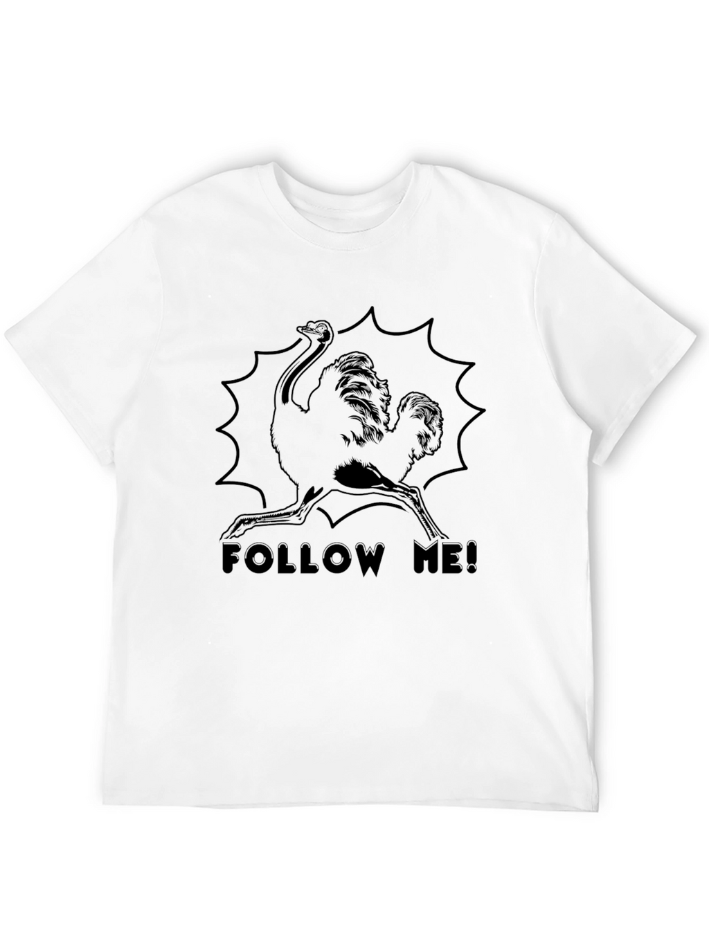 Ostrich Follow Me Black T-Shirt