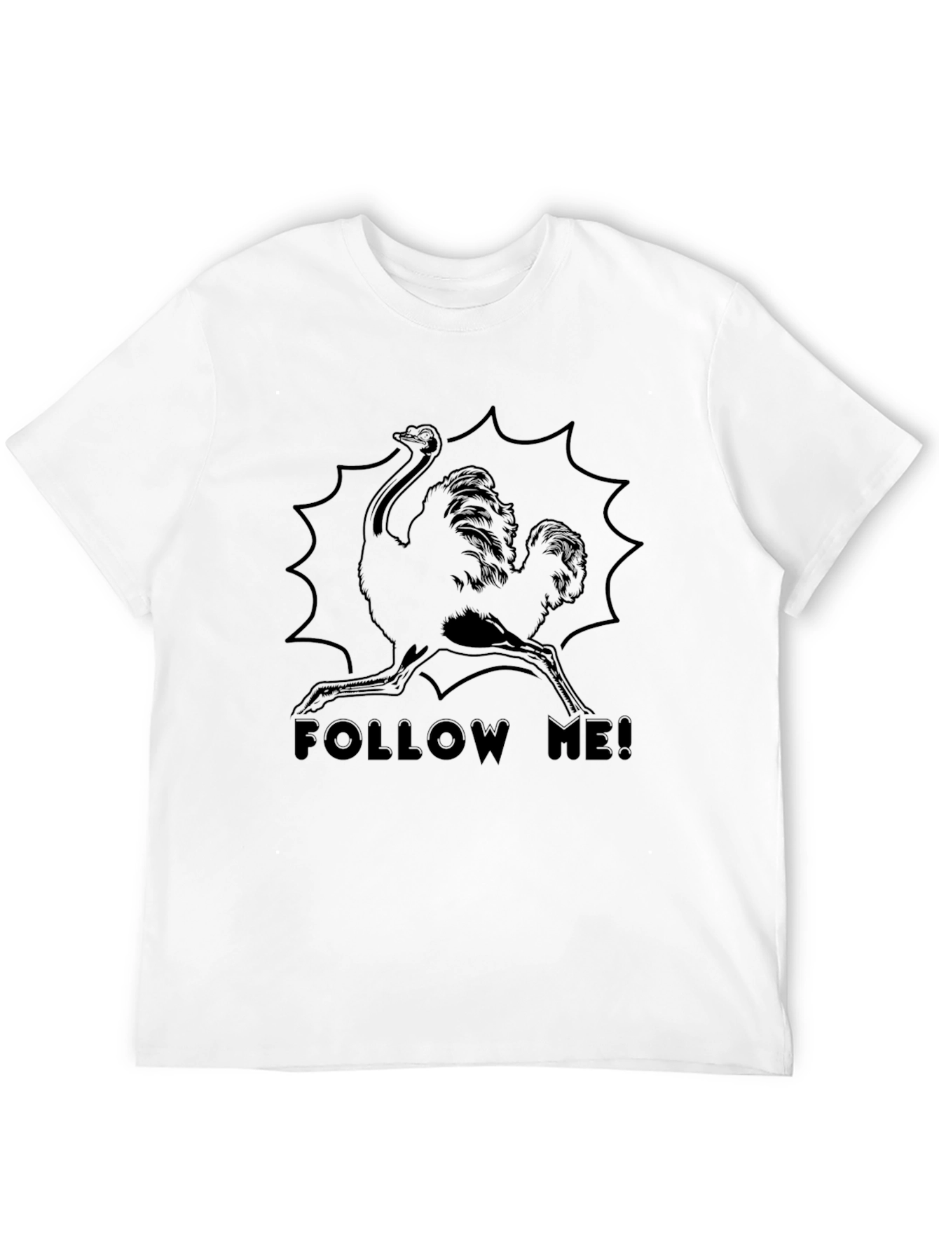 Ostrich Follow Me Black T-Shirt