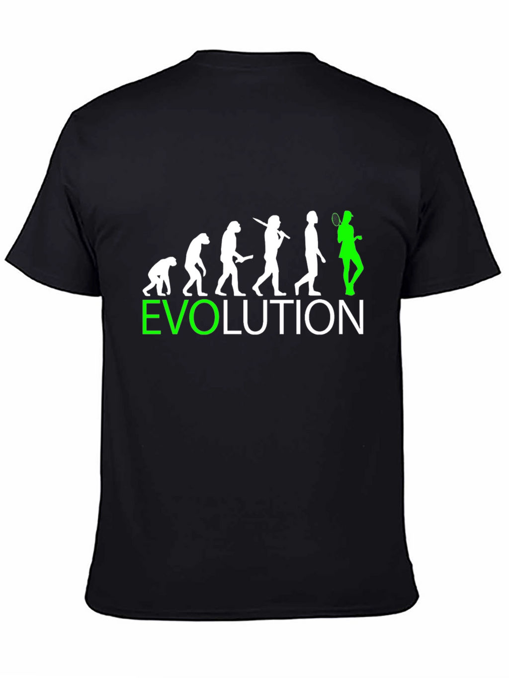 Evolution Tennis Graphic Tee - Black Cotton T-Shirt