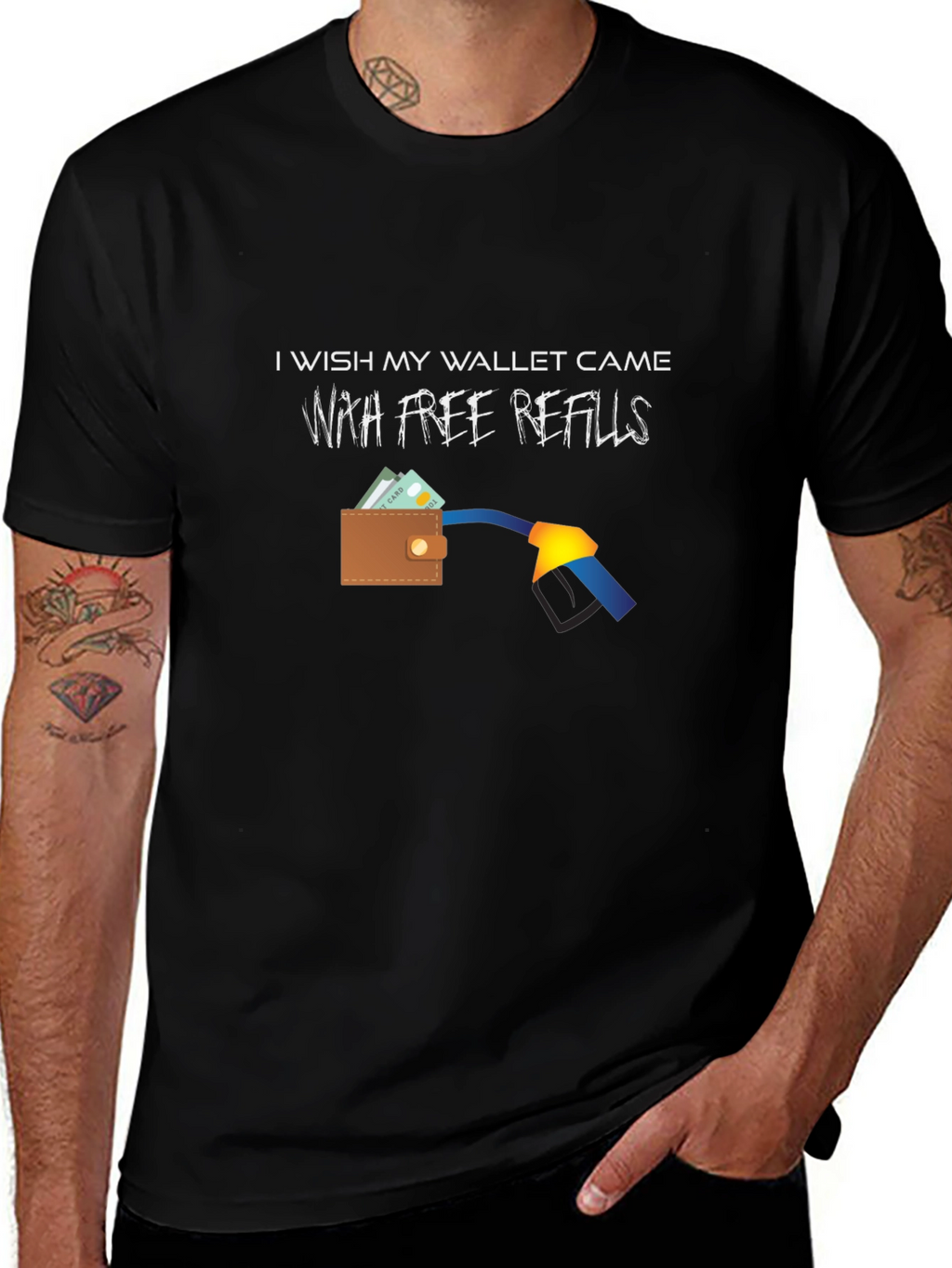 Funny Free Refills Graphic T-Shirt
