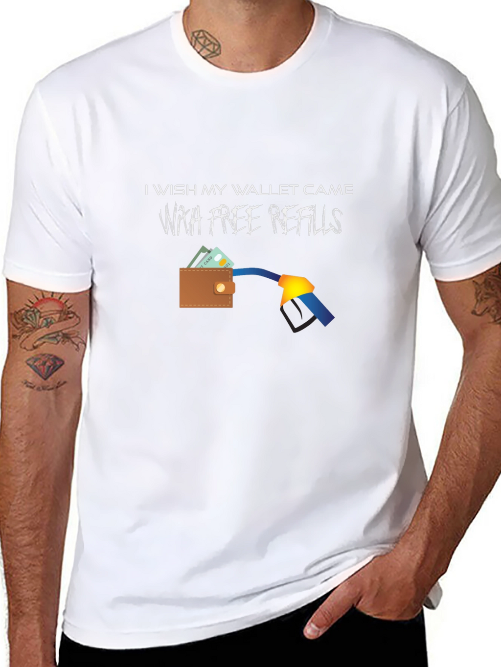 Funny Free Refills Graphic T-Shirt
