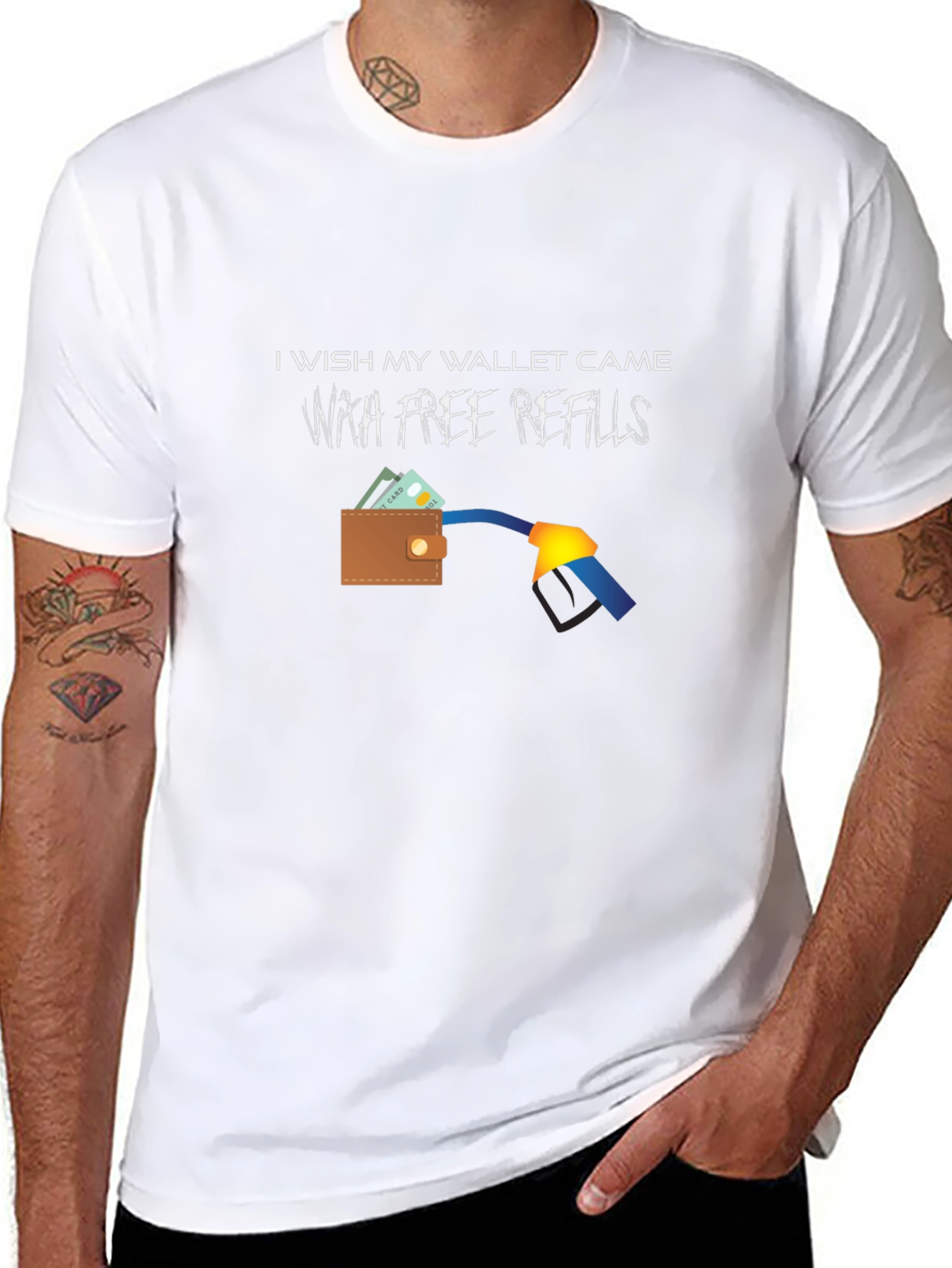Funny Free Refills Graphic T-Shirt